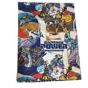 Captain Power Soldiers Of The Future Vintage Fabric Flat Sheet 1987